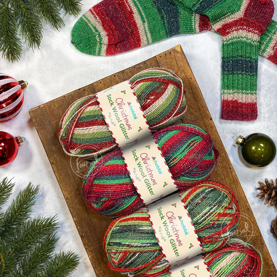 Christmas Sock Wool Glitter (Begränsad utgåva) - Hobbii
9