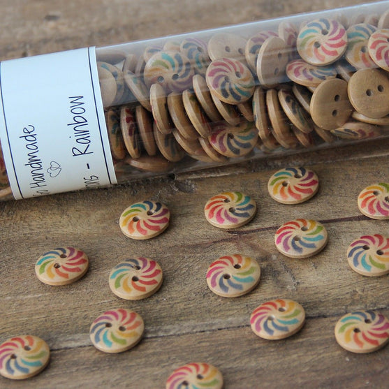 Regnbågsknappar - 15 mm - Go Handmade
2