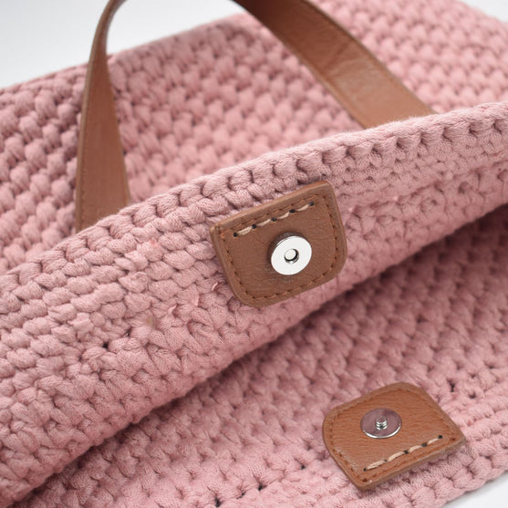 Ribbon Shopper med läderbotten - Liten
2