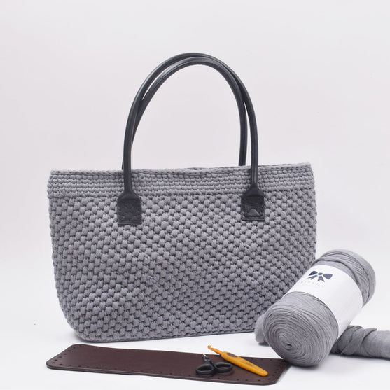 Ribbon Shopper med läderbotten - Liten
3