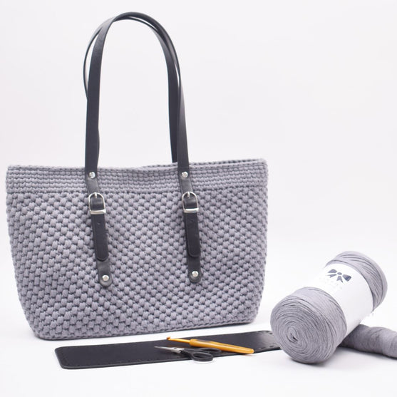 Ribbon Shopper med läderbotten - Liten
5
