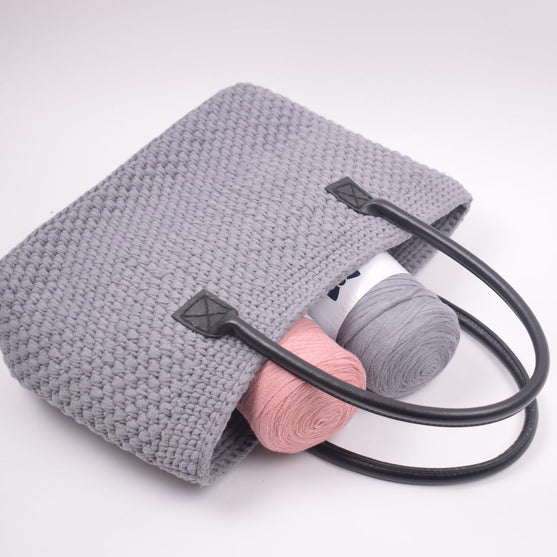 Ribbon Shopper med läderbotten - Liten
6