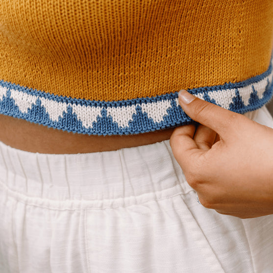 Bevelled Tank - Ärmlös Intarsia Topp
3