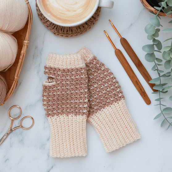 Coffee and Cream - Wrist Warmers
12