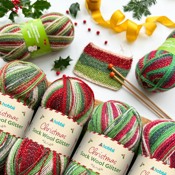 Christmas Sock Wool Glitter (Begränsad utgåva) - Hobbii
6
