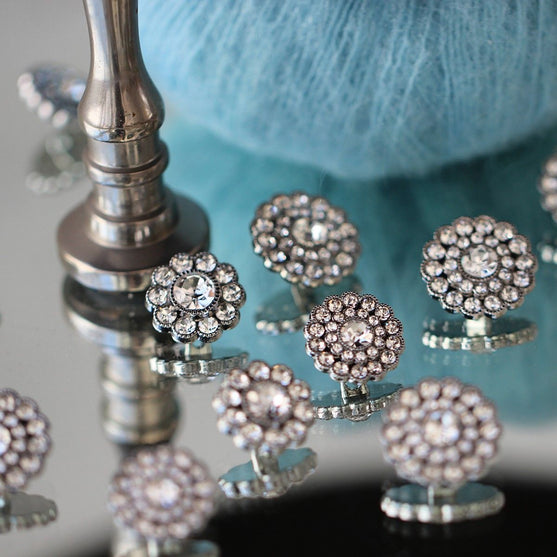 Bling Knappar - Små Stenar - Silver - 4 st. - Go Handmade
5