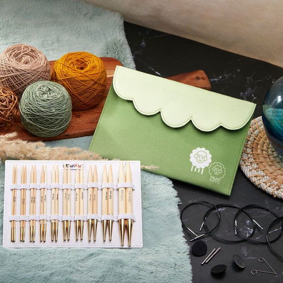 Deluxe-set med utbytbara ändstickor i bambu - KnitPro
4