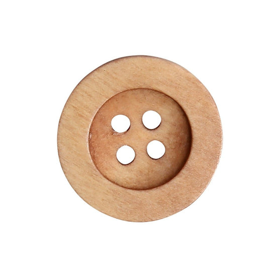 Wooden Buttons - Round Groove - Bright - Go Handmade
2