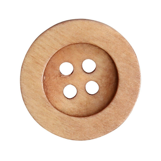 Wooden Buttons - Round Groove - Bright - Go Handmade
3