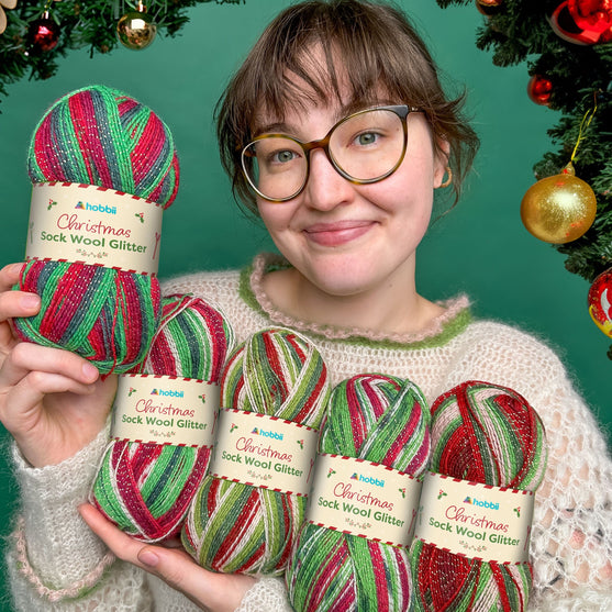 Christmas Sock Wool Glitter (Begränsad utgåva) - Hobbii
8