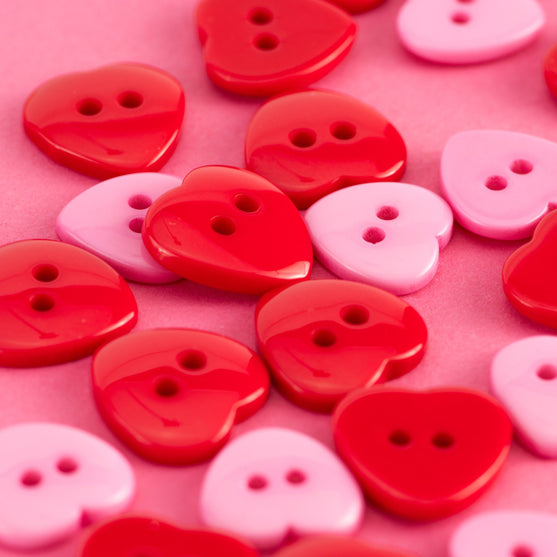 Heart Buttons - 30 pcs. - Hobbii
2