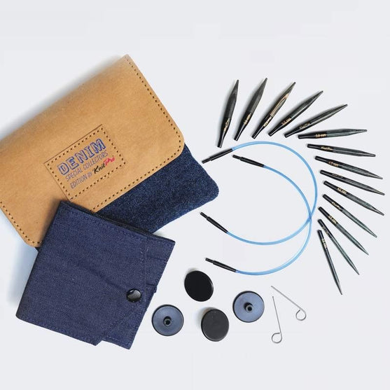 DENIM Extra Korta Utbytbara Ändstickor Set - KnitPro
2