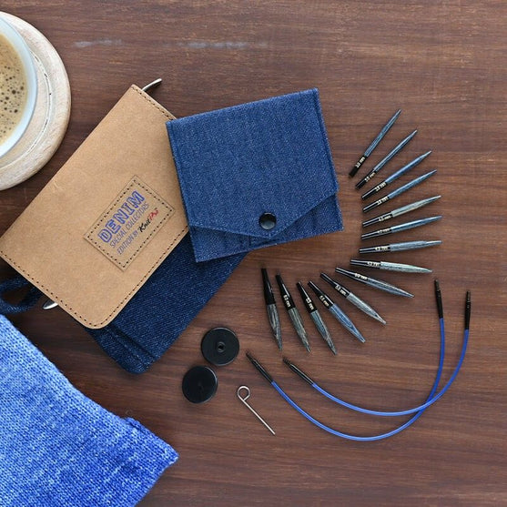 DENIM Extra Korta Utbytbara Ändstickor Set - KnitPro
4