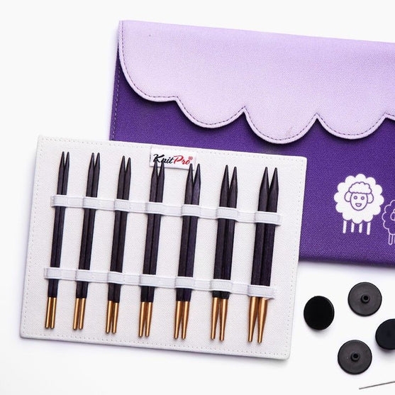 J'Adore Cubics Deluxe set med utbytbara rundstickor - KnitPro
2