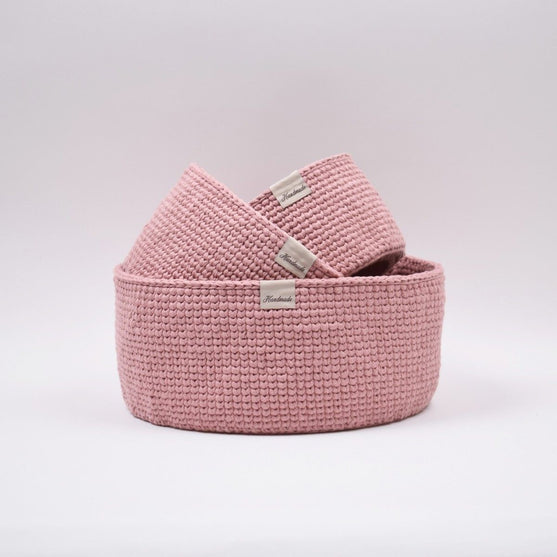 Ribbon Korgar med rund läderbotten – Knit Stitch
3