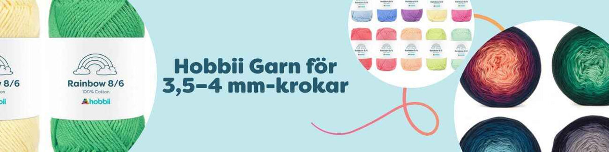Hobbii Garn för 3,5–4 mm-krokar