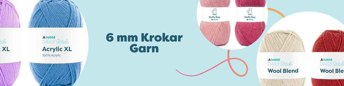 6 mm Krokar Garn
