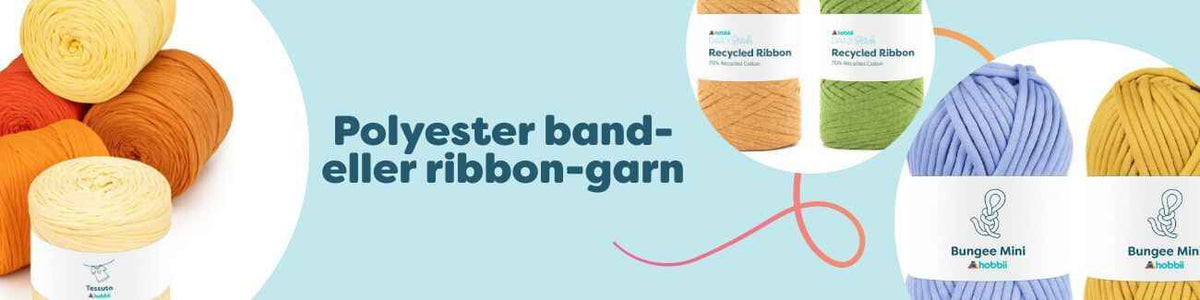 Polyester band- eller ribbon-garn