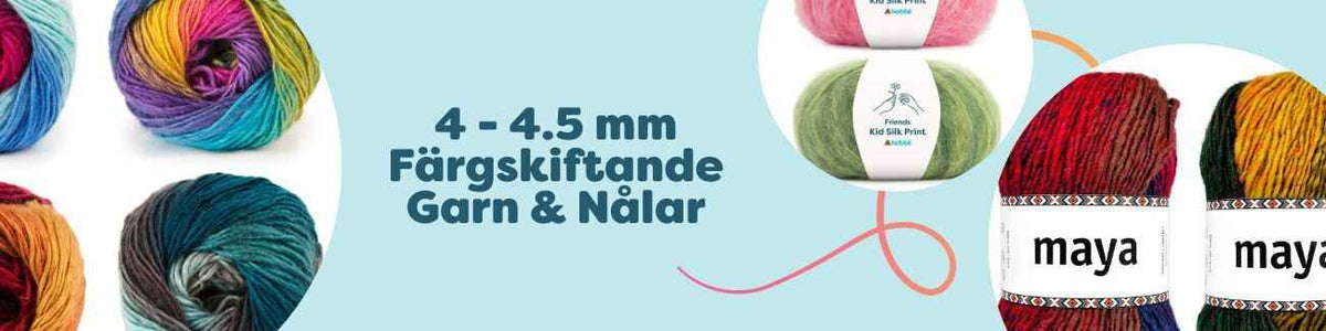 4 - 4.5 mm Färgskiftande Garn & Nålar