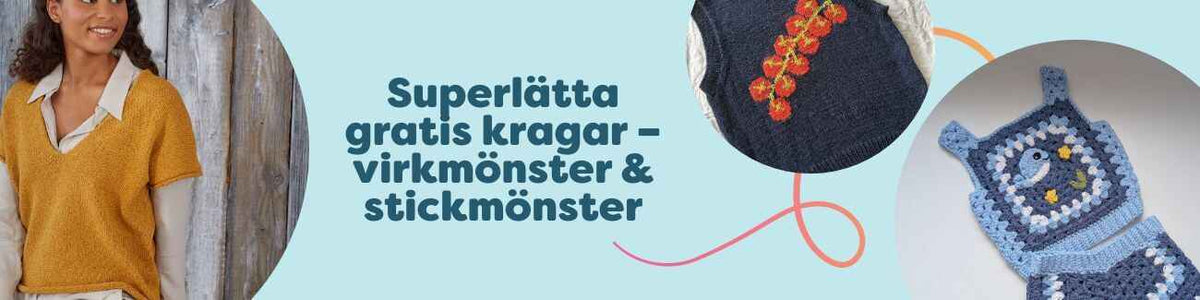 Gratis kragarmönster – mönster för virkning och stickning