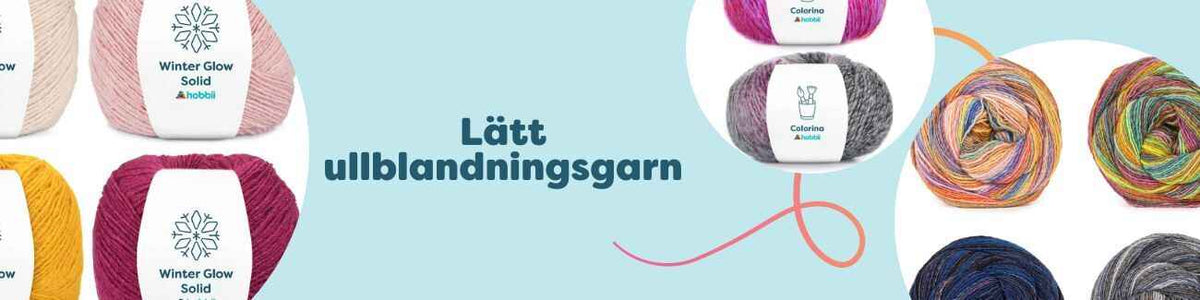 Nystan av lätt ullblandningsgarn i flera färger från Hobbii, perfekt för stickning och virkning av tröjor, sjalar och accessoarer.