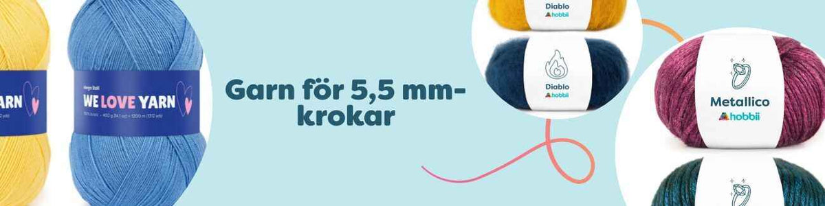 Garn för 5,5 mm-krokar