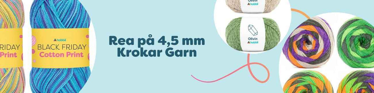 Rea på 4,5 mm Krokar Garn