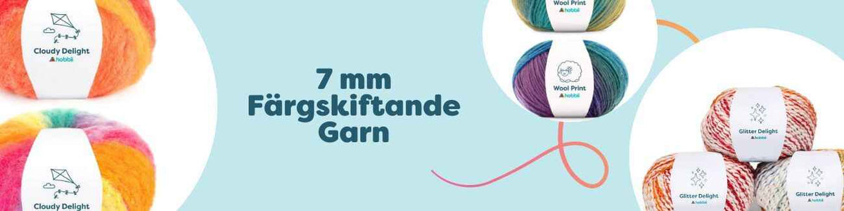 7 mm Färgskiftande Garn