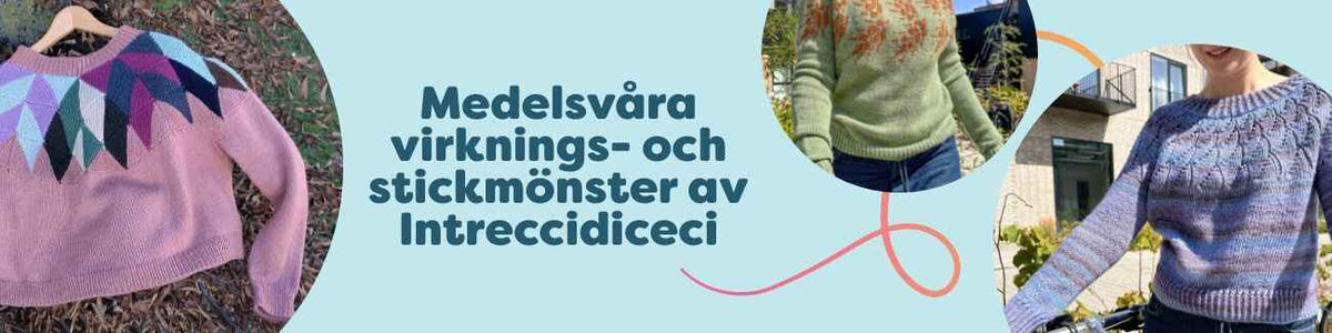 Medelsvåra virknings- och stickmönster av Intreccidiceci