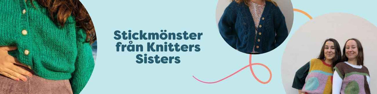 Kollektion med stickmönster från Knitters Sisters hos Hobbii – koftor, västar och T-shirts i modern stil för dig på medelnivå och uppåt.