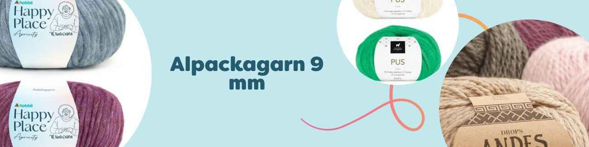 Alpackagarn 9 mm