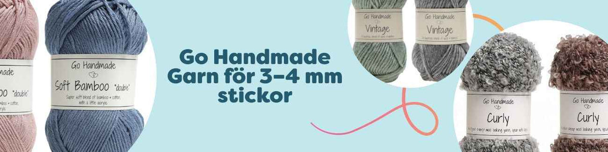 Go Handmade Garn för 3–4 mm stickor