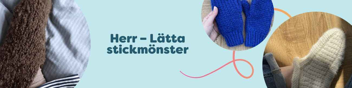 Herr – Lätta stickmönster: stickade tofflor, vantar och herrtröja från Hobbii, enkla projekt för män.