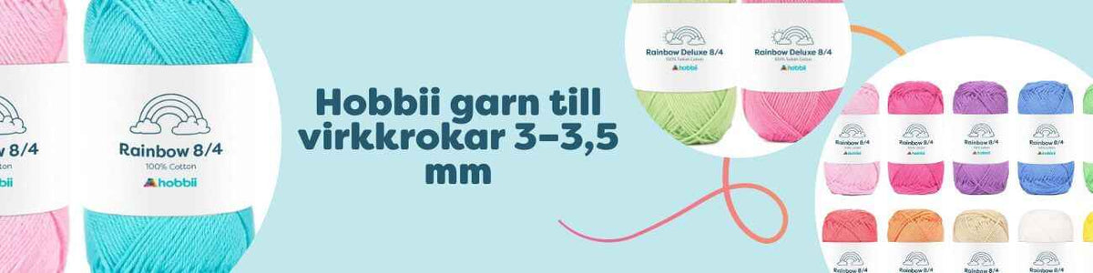 Hobbii garn till virkkrokar 3–3,5 mm