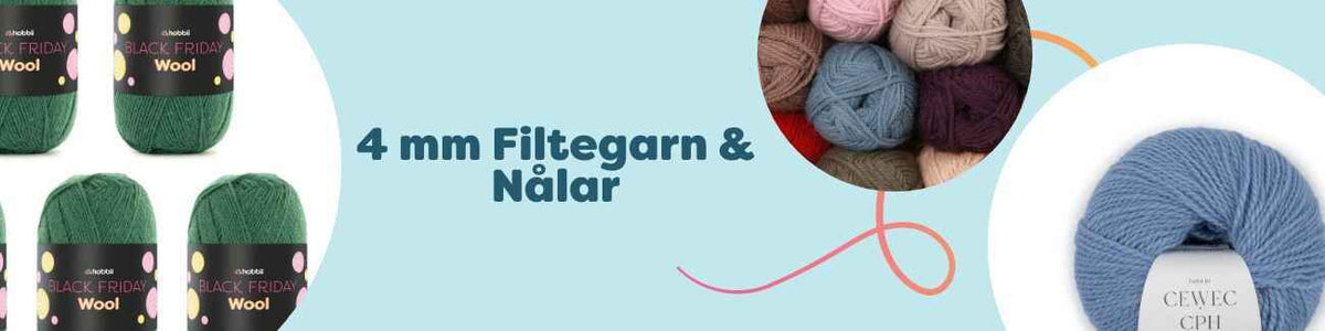 4 mm Filtegarn & Nålar