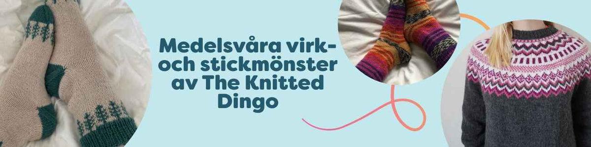 Medelsvåra virk- och stickmönster av The Knitted Dingo