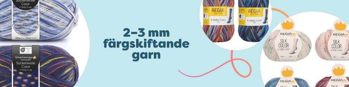 2–3 mm färgskiftande garn