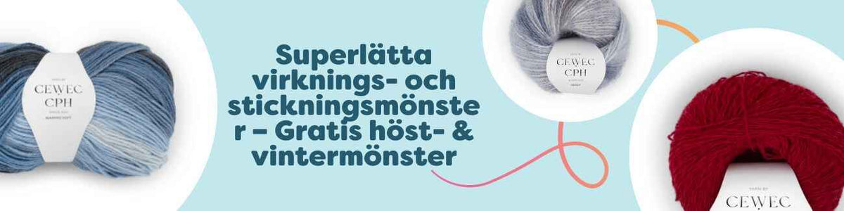 Kollage av gratis höst- och vintermönster för stickning och virkning: mössor, halsdukar, sockor och tröjor i varma garner.