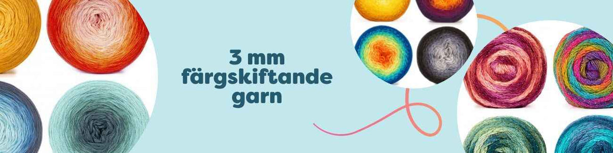 3 mm färgskiftande garn