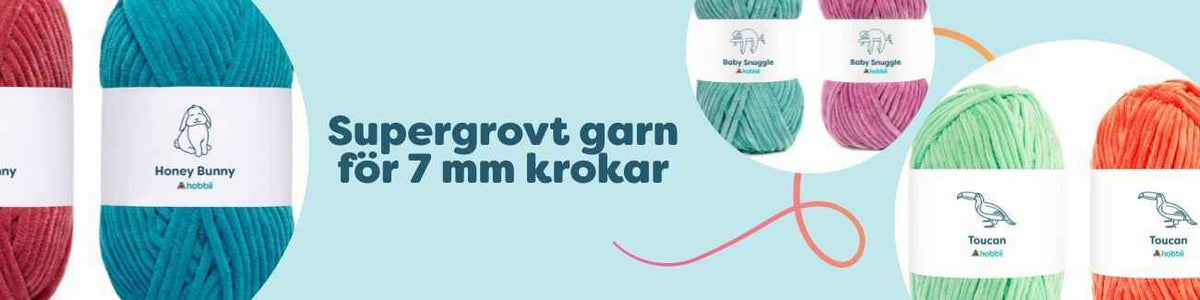 Supergrovt garn för 7 mm krokar