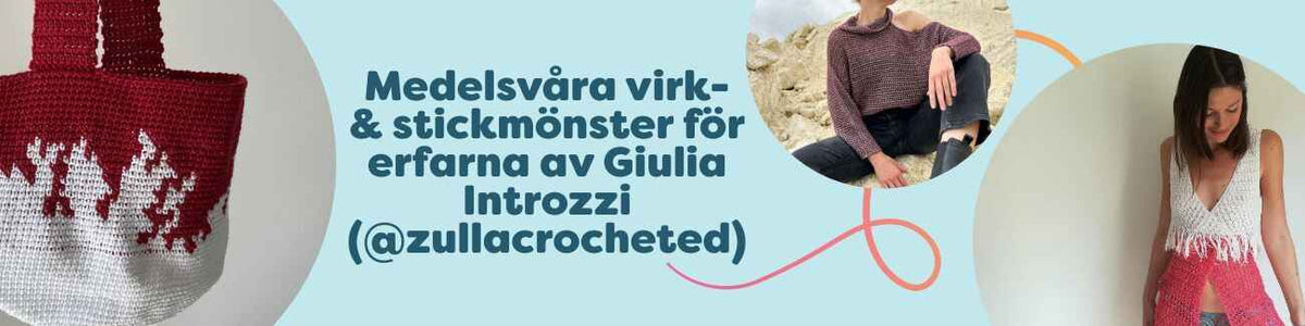 Medelsvåra virk- & stickmönster av Giulia Introzzi (@zullacrocheted): tröjor, hoodie, väska och somrigt cover-up hos Hobbii.