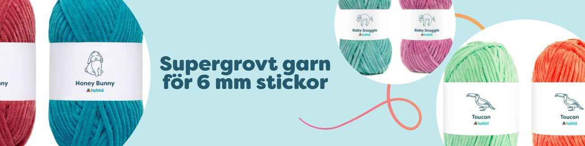 Supergrovt garn för 6 mm stickor