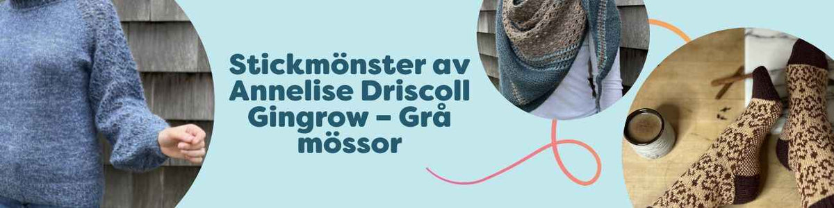 Grå stickade mössor av Annelise Driscoll Gingrow samlade i en kollektion; olika strukturer och passformer i mjuka ullgarner från Hobbii.