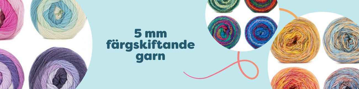 5 mm färgskiftande garn