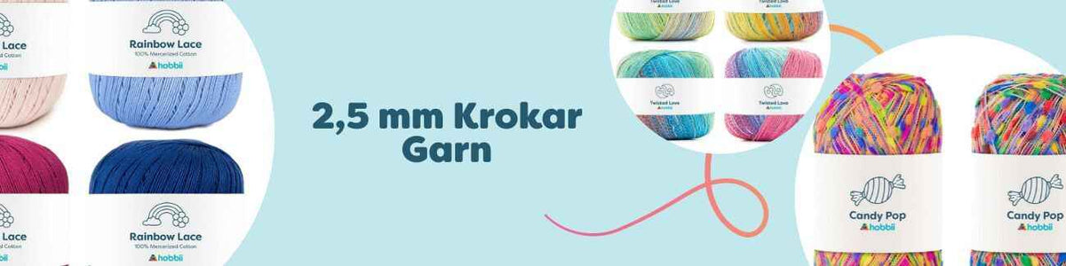 2,5 mm Krokar Garn