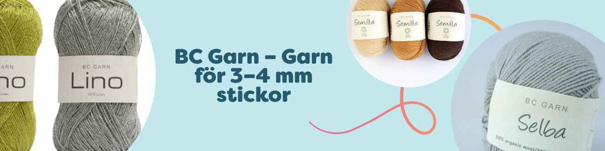 BC Garn – Garn för 3–4 mm stickor