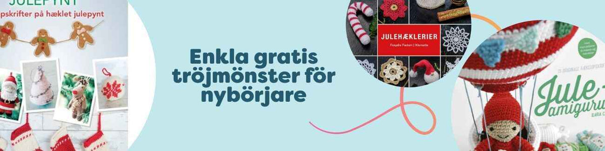 Kollage med gratis stick- och virkmönster för tröjor – olika stilar och storlekar för dam, herr och barn i mjuka garner från Hobbii.