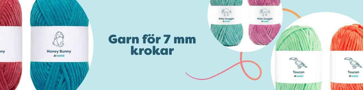 Garn för 7 mm krokar
