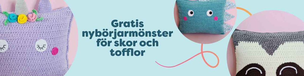 Gratis virk- och stickmönster för skor och tofflor
