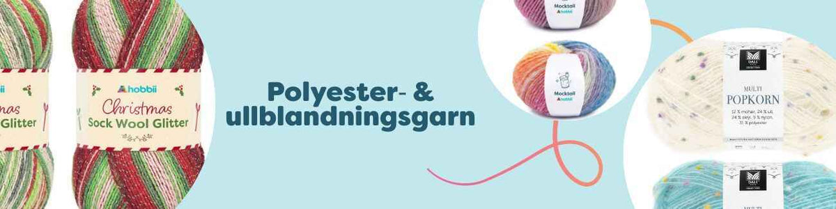 Polyester‐ & ullblandningsgarn